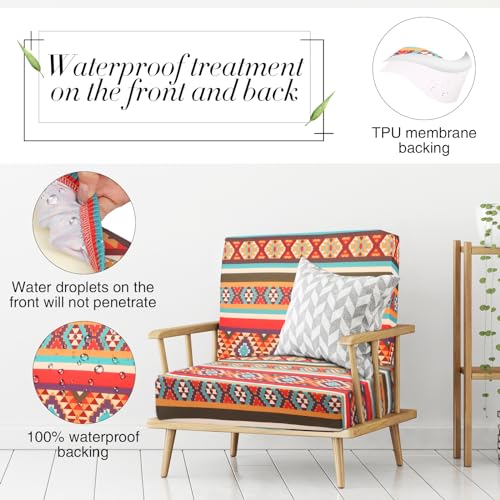 8 Pcs Patio Outdoor Cushion Covers (Vintage Color / Santa Fe,)
