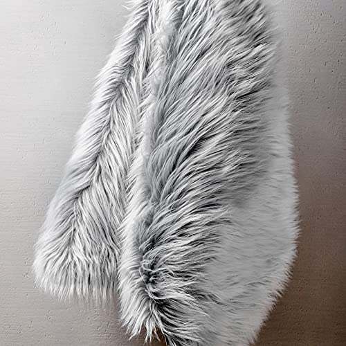 Ashler faux fur rug (2'11" x 2' (Rectangular) / R-frosted Bottom Gray)
