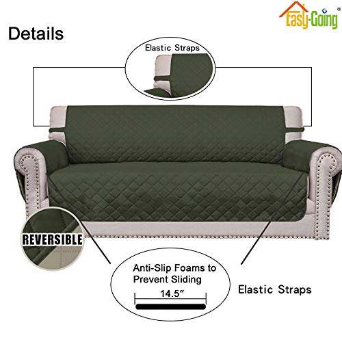 Reversible Couch Cover (Army Green/Beige / Small Chair)