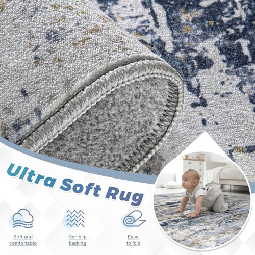 Area Rugs 8x10 for Living Room (Bluegreybrown / 8' x 10' (Rectangular))