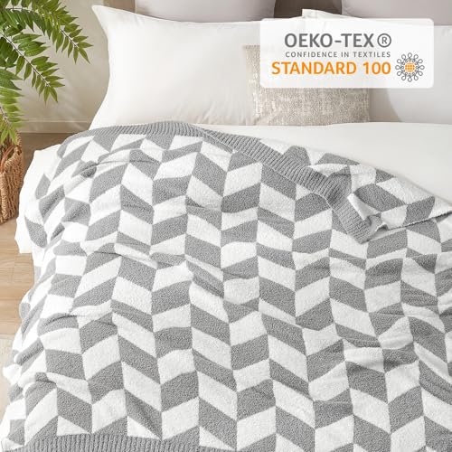 Chevron Throw Blanket for Couch (Chevron Grey / Throw (50"x60"))