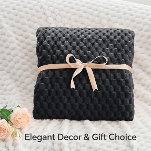 Black Queen Blanket for Bed (Black-1 / Queen(90"x90"))