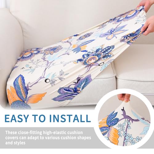 Printed Couch Cushion Covers (Beige / Seat Cover Large)