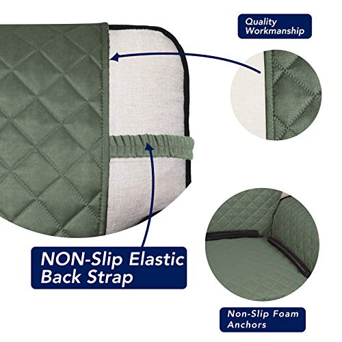 Reversible Quilted Couch Covers for Dogs Sofa Cover 4 Seater 88" (XX-Large / Greyish Green/Beige)