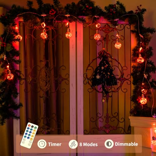 Wishing Ball Curtain Lights 9.8 x3.3 ft (Orange)