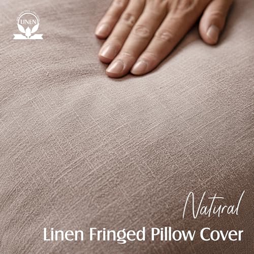 Boho Linen Fringe Lumbar Throw Pillow Covers 12×24 Dusty Pink (24" x 12" (Pack of 2) / Rose Dust)