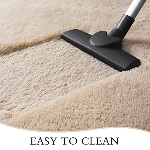 Soft Runner Rugs for Bedroom Living Room Plush Fluffy Rug 2x5 (Camel / 2' x 5' (Runner))