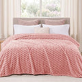 3D Fleece Twin Size Blanket for Bed (Dusty Pink / Twin ( 90x66 IN ))