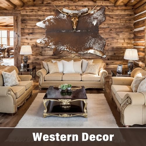 Faux Cowhide Rug (5'2" x 4'7" (5.2x4.6 ft) / Spotted Brown)