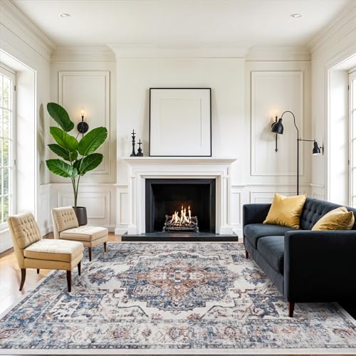 Washable 8x10 Living Room Rug (8' x 10' (Rectangular) / Brick)
