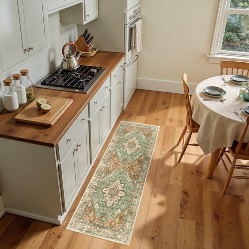 Washable Area Rug (Brick/Brown/Green / 2' x 5' (Rectangular))
