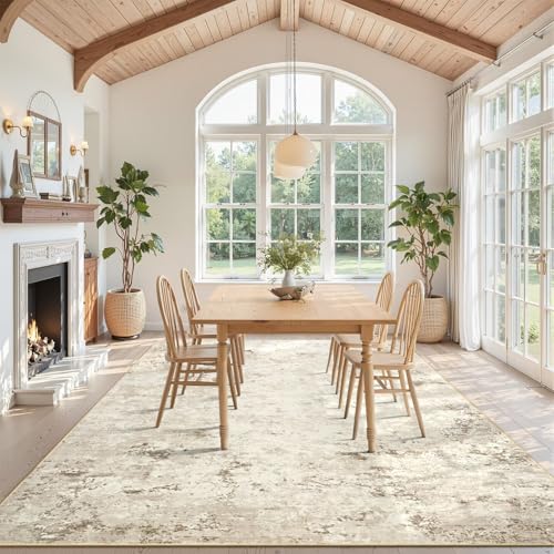 Washable 8x10 Beige Area Rug with Non (Beige / 8' x 10' (Rectangular))