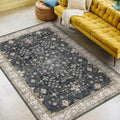 Black Modern Farmhouse 5x8 Area Rug for Living Room (5' x 8' (Rectangular) / Ashen / Multi)