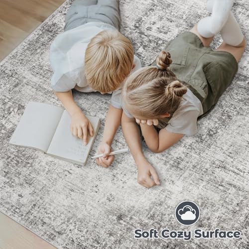 Area Rug 8x10 Washable Rug (Grey / 8' x 10' (Rectangular))
