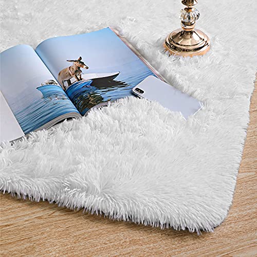 6x9 White Rugs for Living Room (White / 6' x 9' (Rectangular))