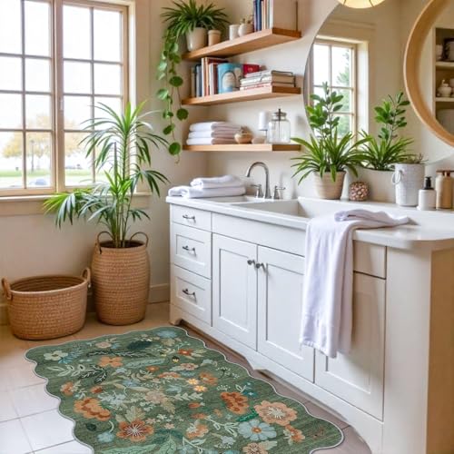 Washable Floral 2x3 Area Rug (2' x 3' (Rectangular) / Green/Floral)