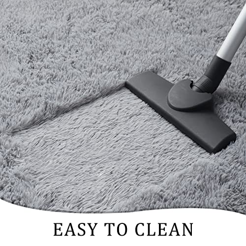 Soft 2x10 Runner Rug for Bedroom Living Room Plush Fluffy Rug (Grey / 2' x 10' (Runner))
