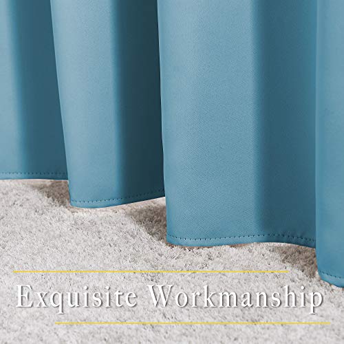 Living Room Blackout Curtains (Teal Blue / 52"W x 95"L (Pack of 2))