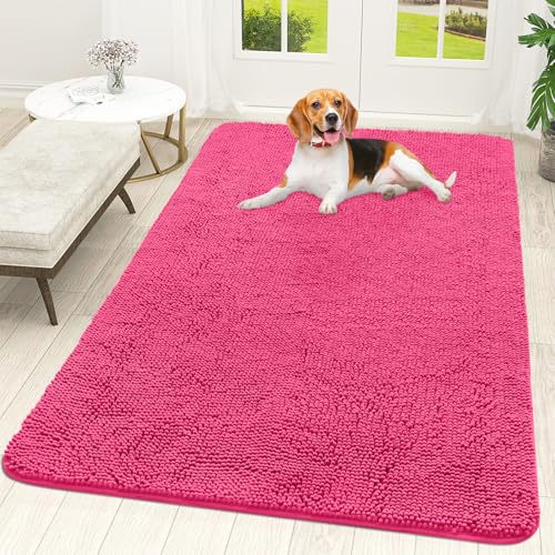 Dog Door Mat for Muddy Paws 59x35 (Hot Pink / 59" X 35")