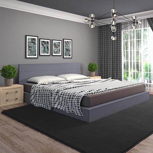 6x9 Area Rugs for Living Room Non Slip Dorm Bedroom Rug (6' x 9' (Rectangular) / Dark Grey)