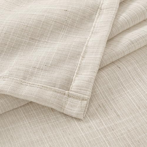 Linen Oatmeal Curtains 45 Inch Length for Short Window (Oatmeal / 42"W x 45"L (Pack of 2))