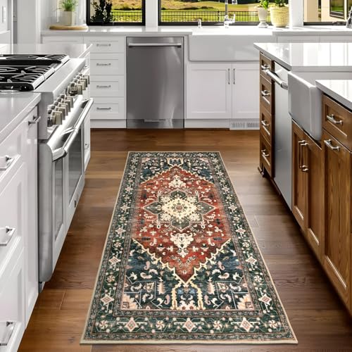 Washable Runner Rug (3' x 6' / Brick Red)