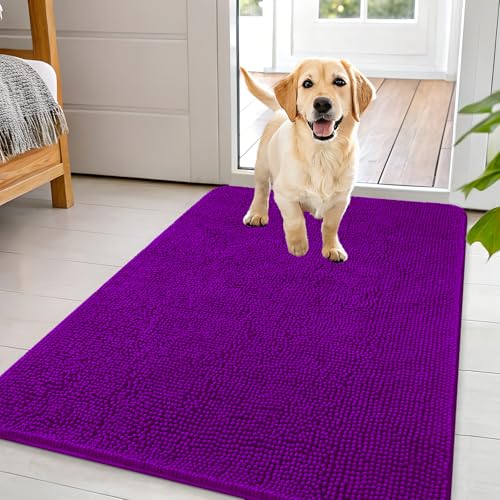 Dog Door Mat for Muddy Paws 44x32 (Purple / 44" X 32")