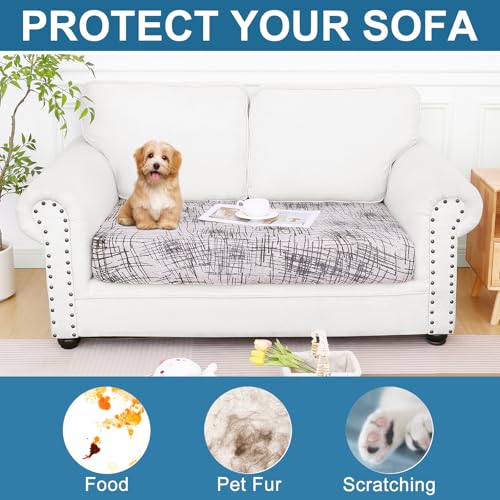 Printed Couch Cushion Covers (Brown and White / Seat Medium)