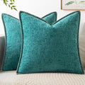 Decorative Couch Throw Pillow Covers 18x18 Inch Teal 2 Pack (Teal / 18" x 18" (Pack of 2))