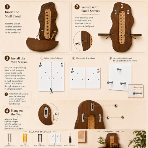 Boho Wall Decor Plant Shelves 2 Pack
