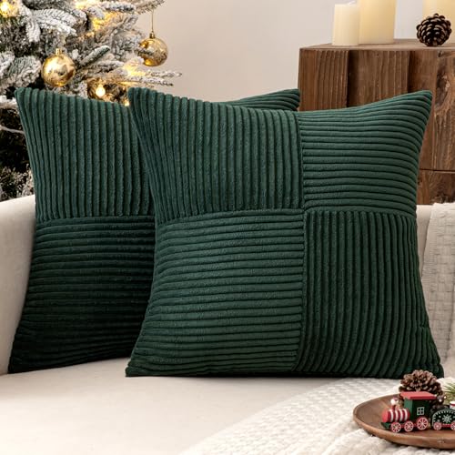Army Green Decorative Throw Pillow Covers for Couch 16x16 Inch (16" x 16" (Pack of 2) / Army Green)
