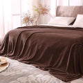 Fleece Blanket Soft Plush Full Bed Blanket Brown 84"x90" (Brown / Full(84"x90"))