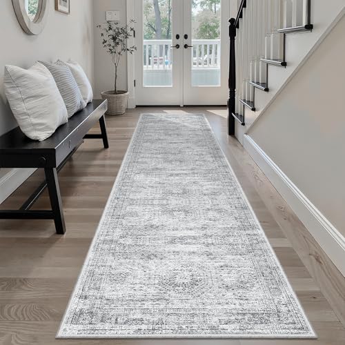 Runner Rug 2x8 Washable Non (Grey / 2' x 8' (Runner))