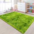 Small Tie Dyed Area Rug for Bedroom 3x5 Mini Green Fluffy Rug Mat Bedside Throw Rug for Kids Room Boys Teens Nursery Baby Dorm Living Room Home Decor Aesthetic Carpets (Tie-dyed Green / 3' x 5' (Rectangular))