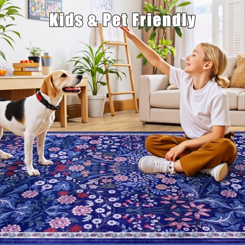 6x9 Area Rug Living Room (Blue / 6' x 9' (Rectangular))