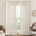 102 inch Long Linen Curtains 2 Panels for Living Room Bedroom (Natural / 52"W x 102"L (Pack of 2))