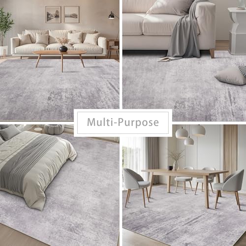 8x10 Washable Area Rugs for Living Room (8' x 10' (Rectangular) / Modern-grey)