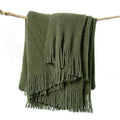 Throw Blanket for Couch (C-dark Green / 50*60'')