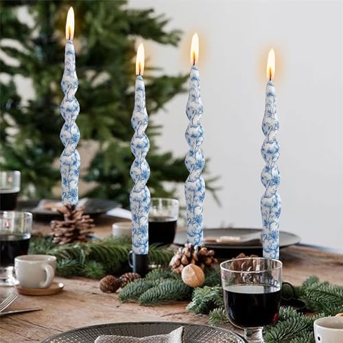 Spiral Candle Sticks Floral Candlestick (1D4T-BLUFLW)