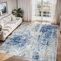 6x9 Area Rugs for Living Room Washable Bedroom Dining Room Blue Grey White (Blue Grey/White / 6' x 9' (Rectangular))