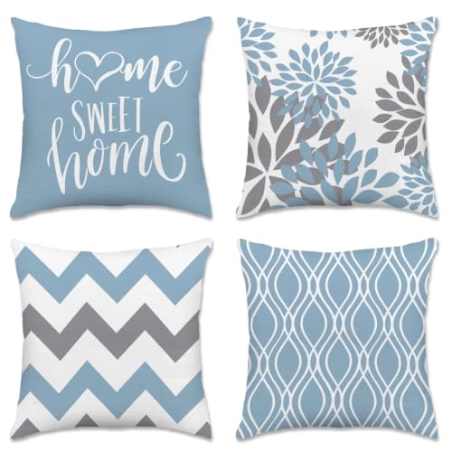 Throw Pillow Covers 16x16 (Blue Aqua / 16" x 16" (Pack of 4))