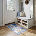 Washable 2'x4' Abstract Area Rug for Living Room Blue Gold (Blue/Gold / 2' x 4' (Rectangular))