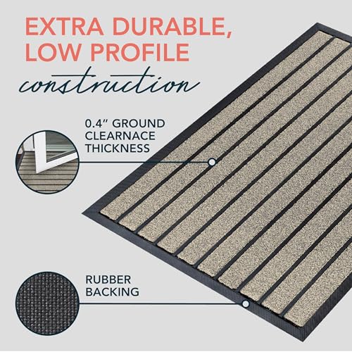 Extra Durable Door Mat Outside Entrance (36" x 24" (Rectangular) / Bright Beige)