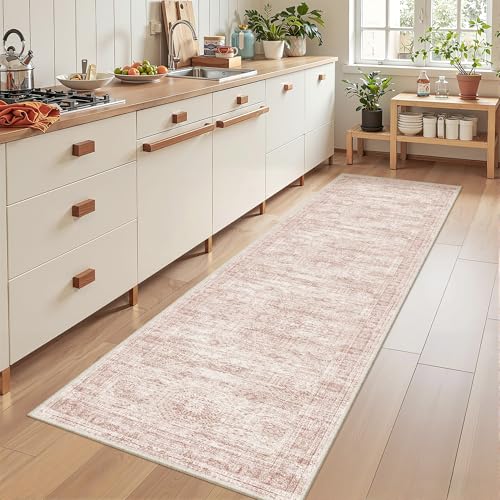 2x8 Runner Rug Non Slip (Pink/Ivory / 2' x 8' (Runner))