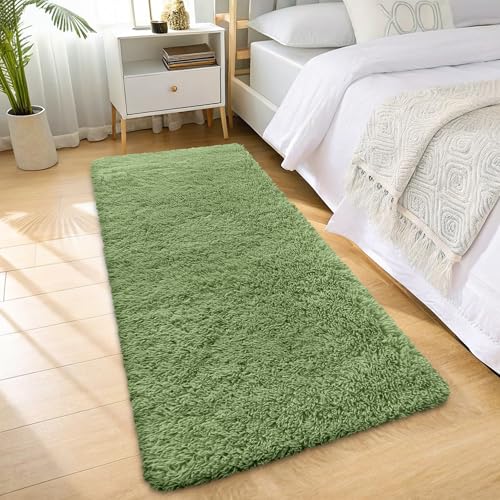 2x8 Machine Washable Runner Rugs for Hallway (2x8 Ft / Green)
