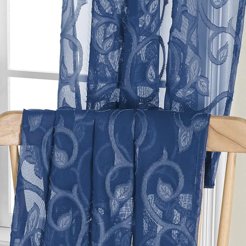Furman Sheer Curtains 72 inches Long 2 Panels Set (Dusty Blue / 40"W x 72"L (Pack of 2))