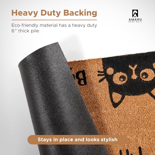 Coir Welcome Mat (Hi-bye Cat / 24x36)