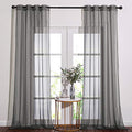 Dark Grey Sheer Curtains 90 inches Long 2 Panels (Dark Grey / 54"W x 90"L (Pack of 2))