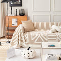 Sofa Covers for Sectional Sofa Set Boho Couch Cover for Dogs Khaki Throw Couch Cover with Tassel Loveseat Covers Futon Cover L Shaped Cover Washable Chenille Couch Protector (71" x 118" / T:khaki)