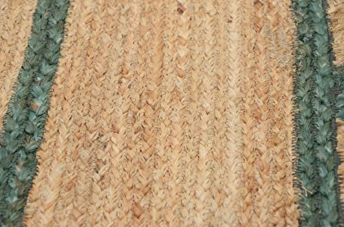 Scallop Pattern Jute Bohemian Area Rug (10'x13' (Rectangular) / Green)